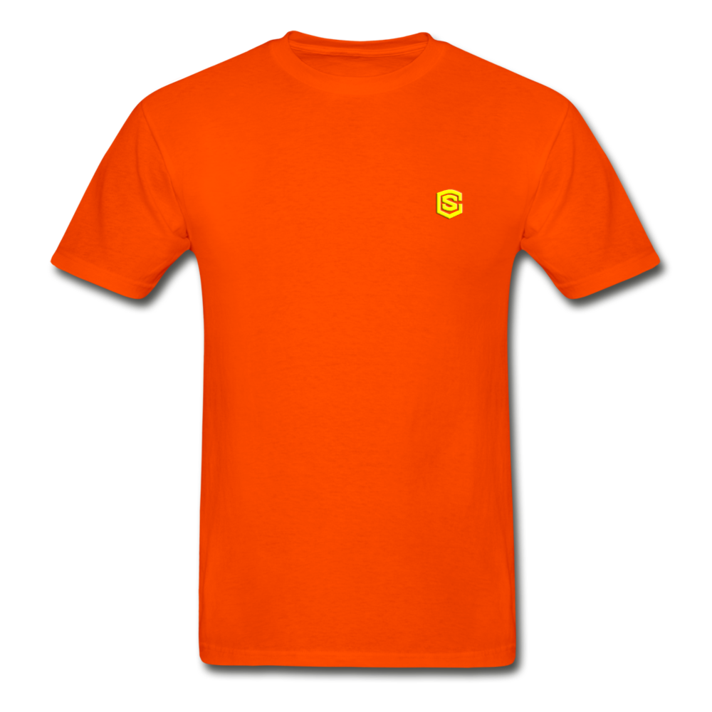 Hanes Adult Tagless T-Shirt  WITH  YELLOW  LOGO - orange