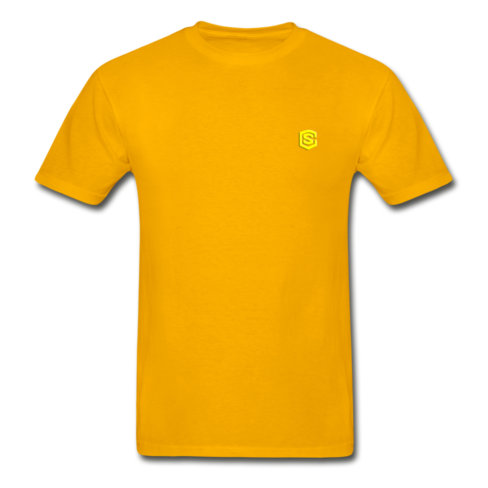 Hanes Adult Tagless T-Shirt  WITH  YELLOW  LOGO - gold