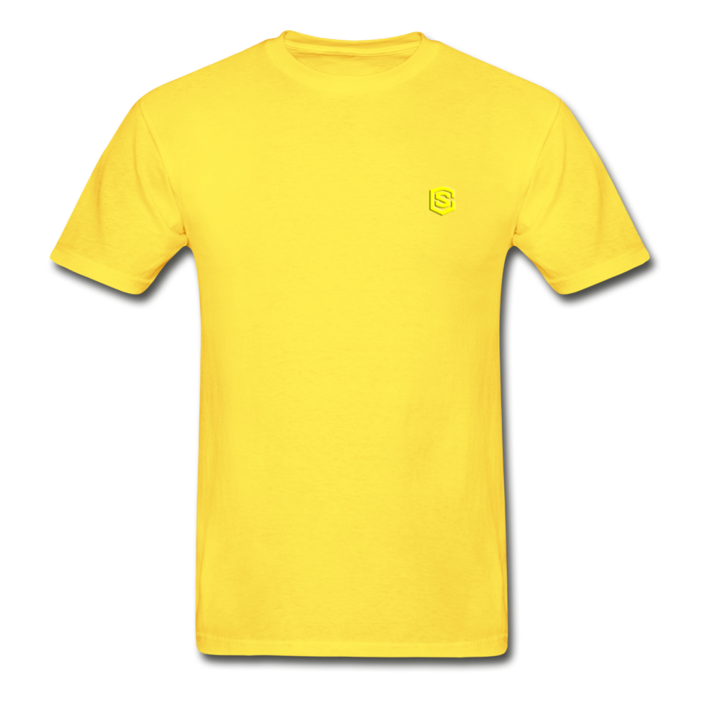 Hanes Adult Tagless T-Shirt  WITH  YELLOW  LOGO - yellow