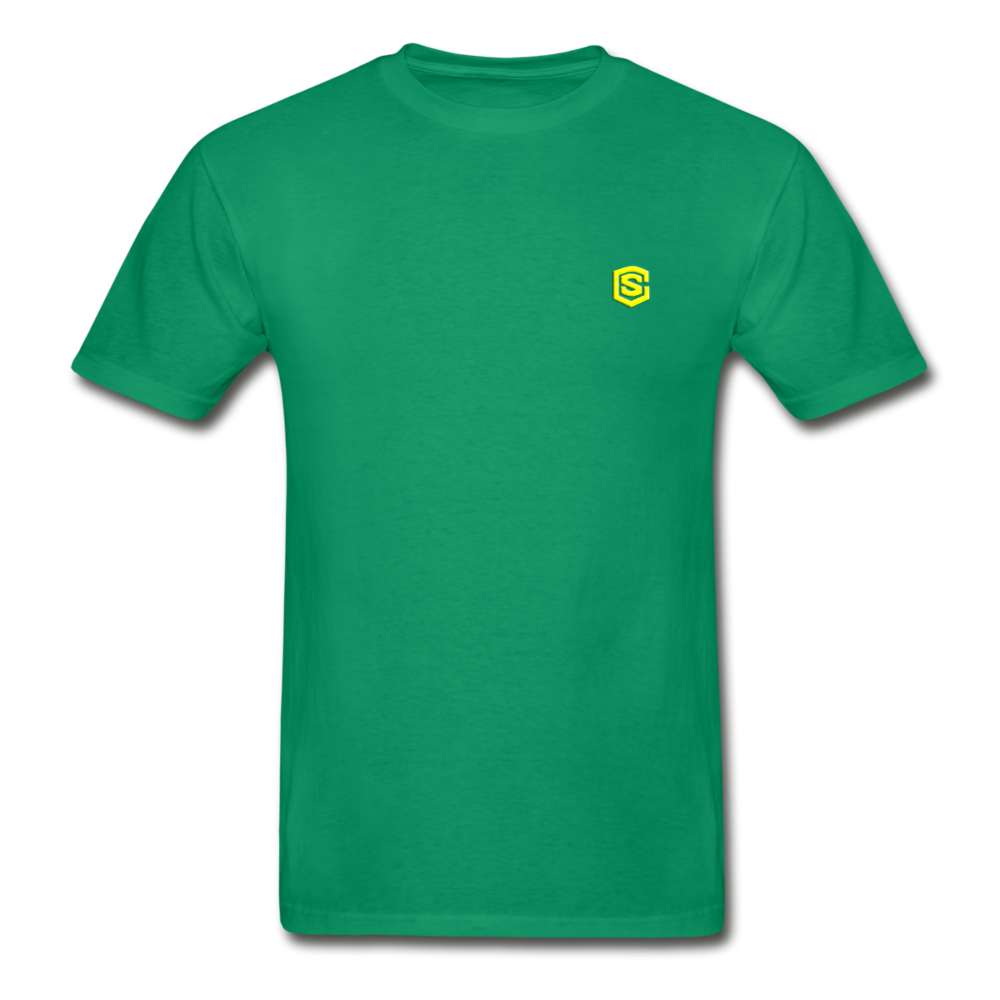 Hanes Adult Tagless T-Shirt  WITH  YELLOW  LOGO - kelly green