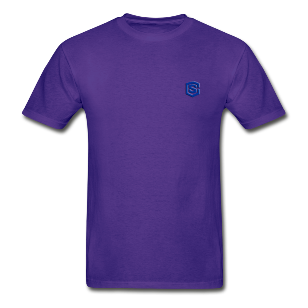 Hanes Adult Tagless T-Shirt  WITH BLUE  LOGO - purple