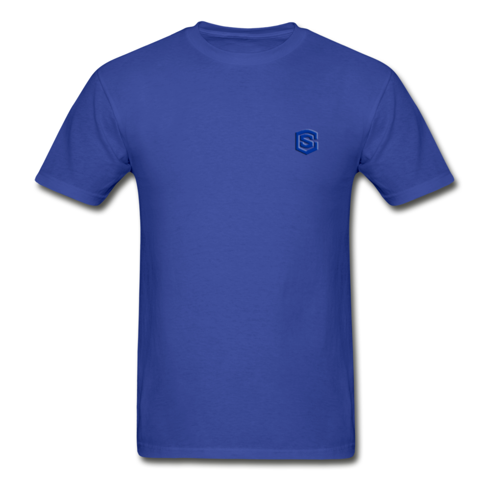 Hanes Adult Tagless T-Shirt  WITH BLUE  LOGO - royal blue