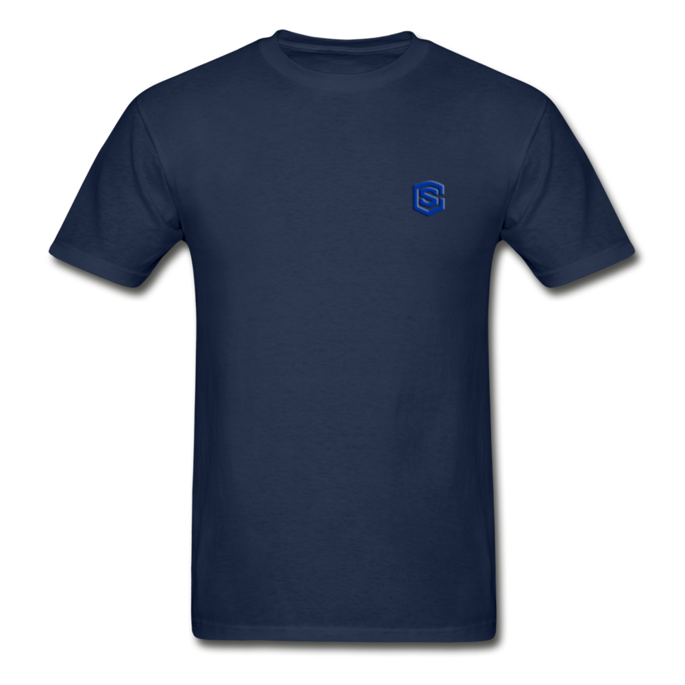 Hanes Adult Tagless T-Shirt  WITH BLUE  LOGO - navy