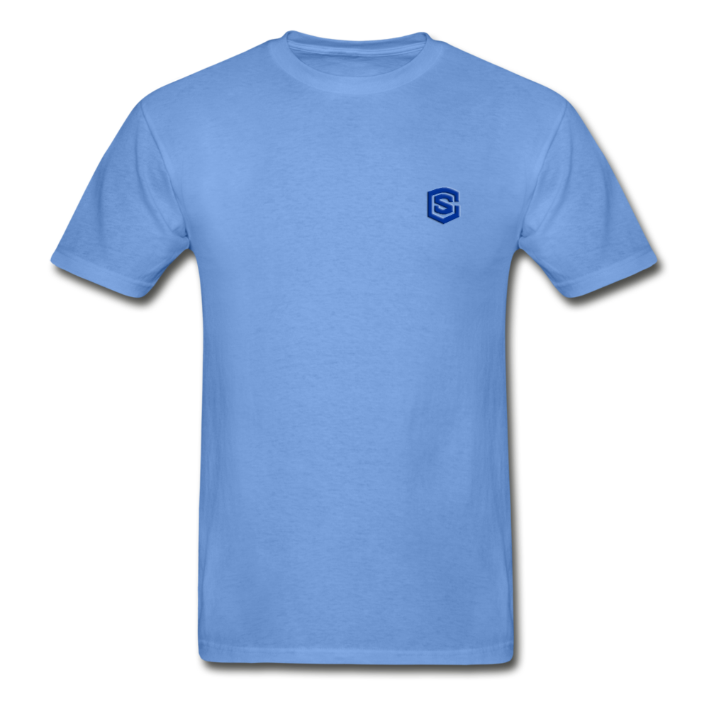 Hanes Adult Tagless T-Shirt  WITH BLUE  LOGO - carolina blue