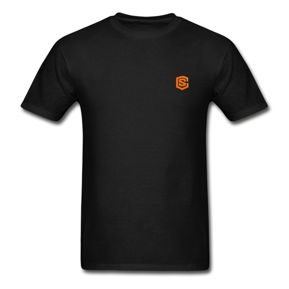 Hanes Adult Tagless T-Shirt WITH ORANGE LOGO - black