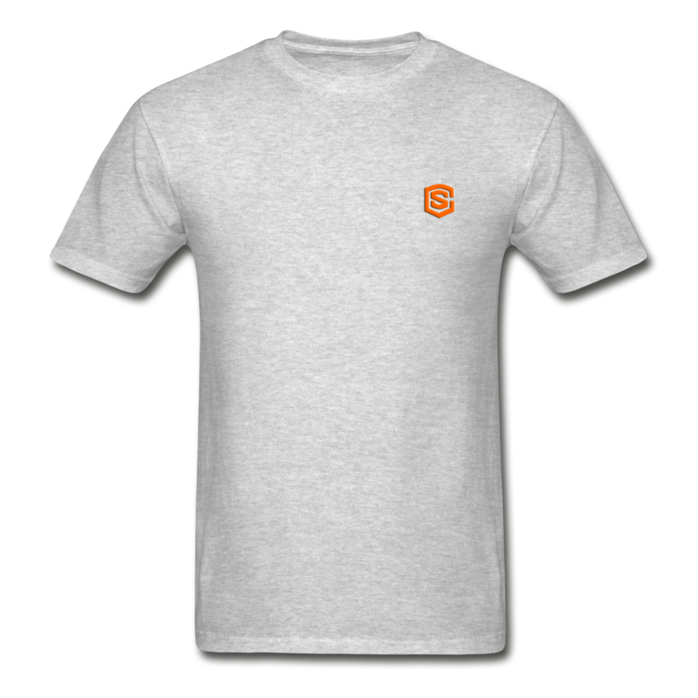 Hanes Adult Tagless T-Shirt WITH ORANGE LOGO - heather gray