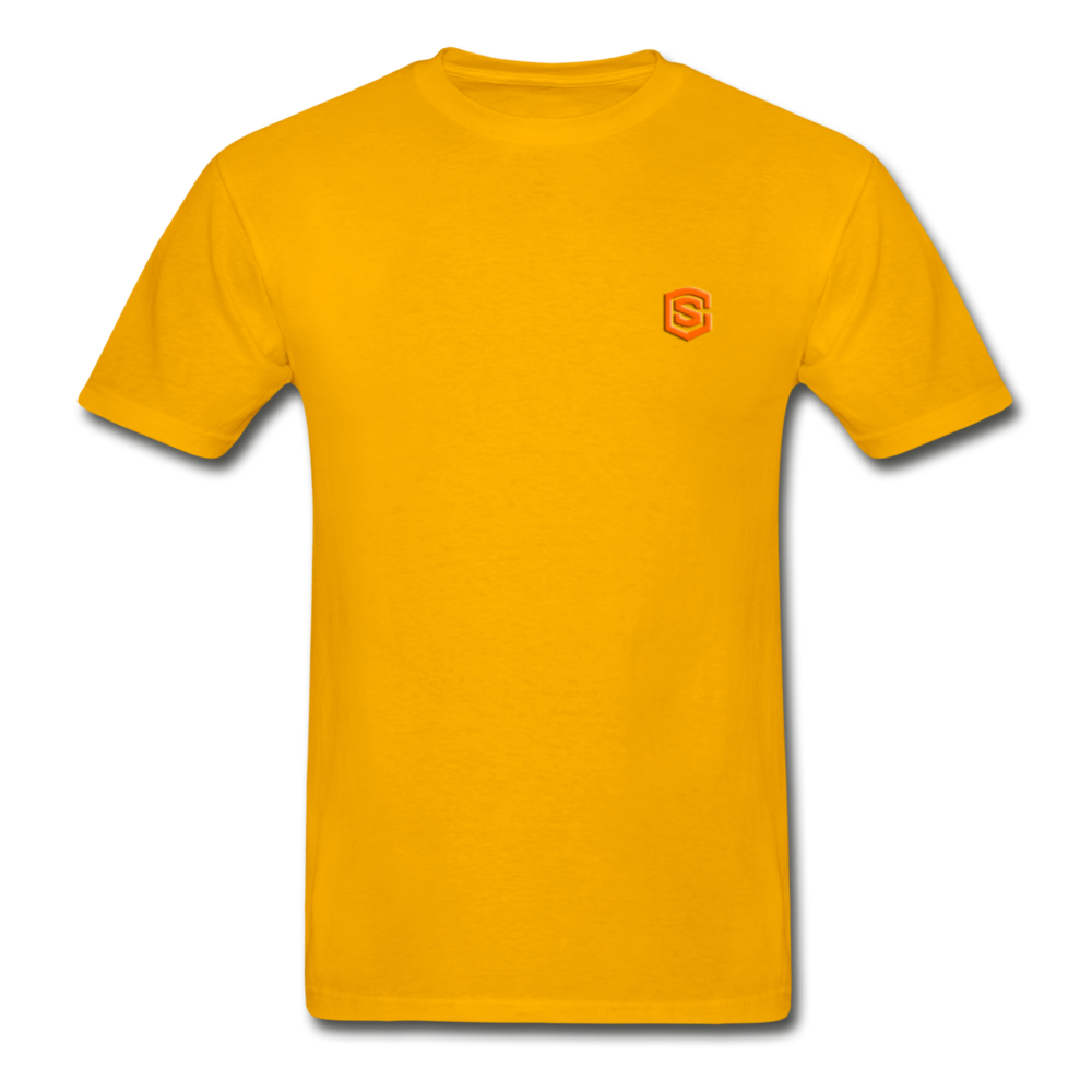 Hanes Adult Tagless T-Shirt WITH ORANGE LOGO - gold