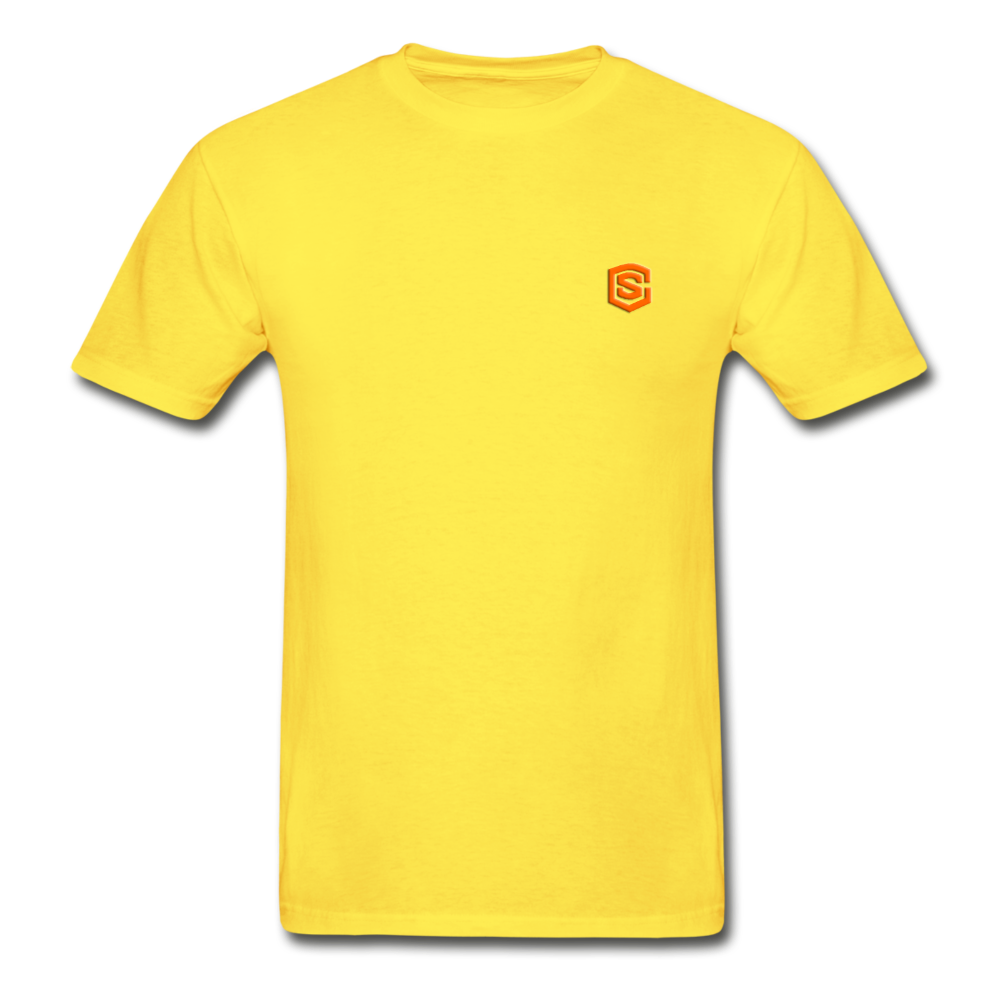 Hanes Adult Tagless T-Shirt WITH ORANGE LOGO - yellow