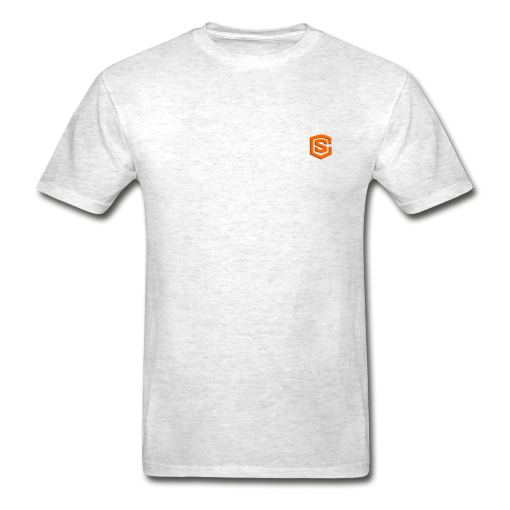 Hanes Adult Tagless T-Shirt WITH ORANGE LOGO - light heather gray