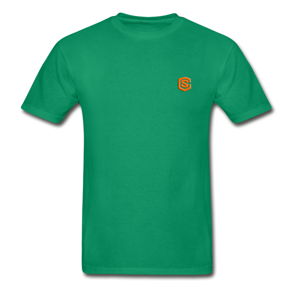 Hanes Adult Tagless T-Shirt WITH ORANGE LOGO - kelly green