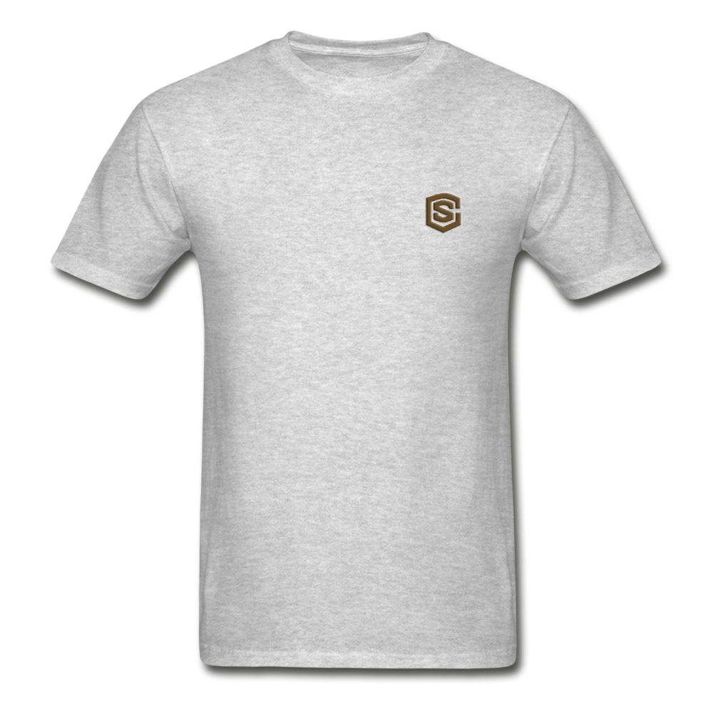 Hanes Adult Tagless T-Shirt  WITH BROWN  LOGO - heather gray