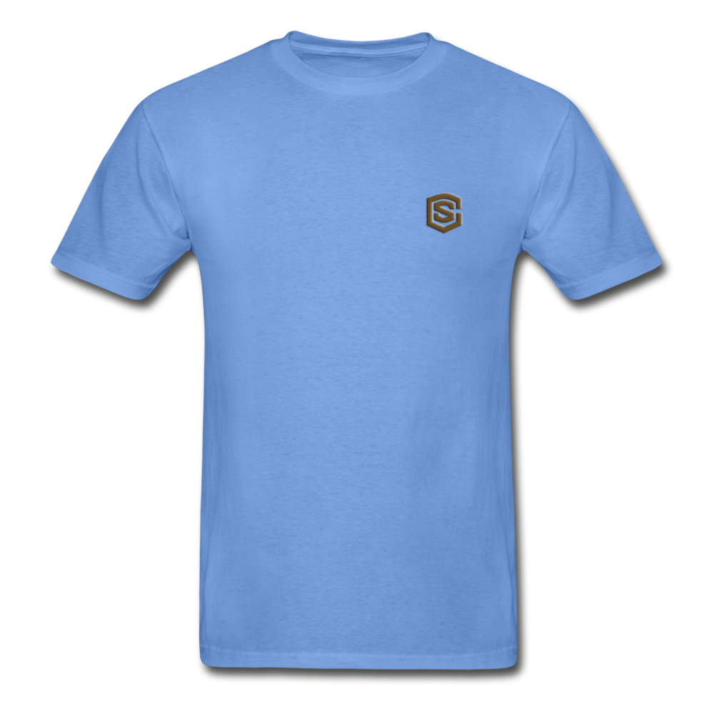 Hanes Adult Tagless T-Shirt  WITH BROWN  LOGO - carolina blue