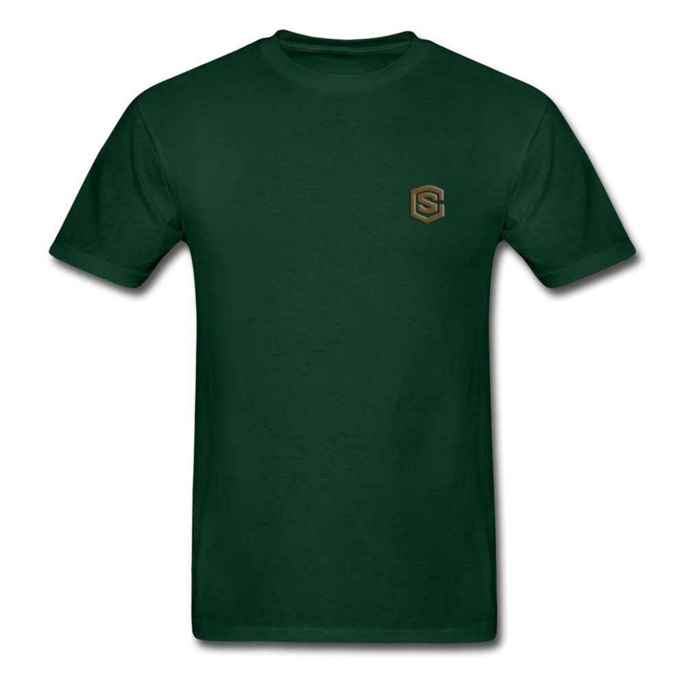 Hanes Adult Tagless T-Shirt  WITH BROWN  LOGO - forest green