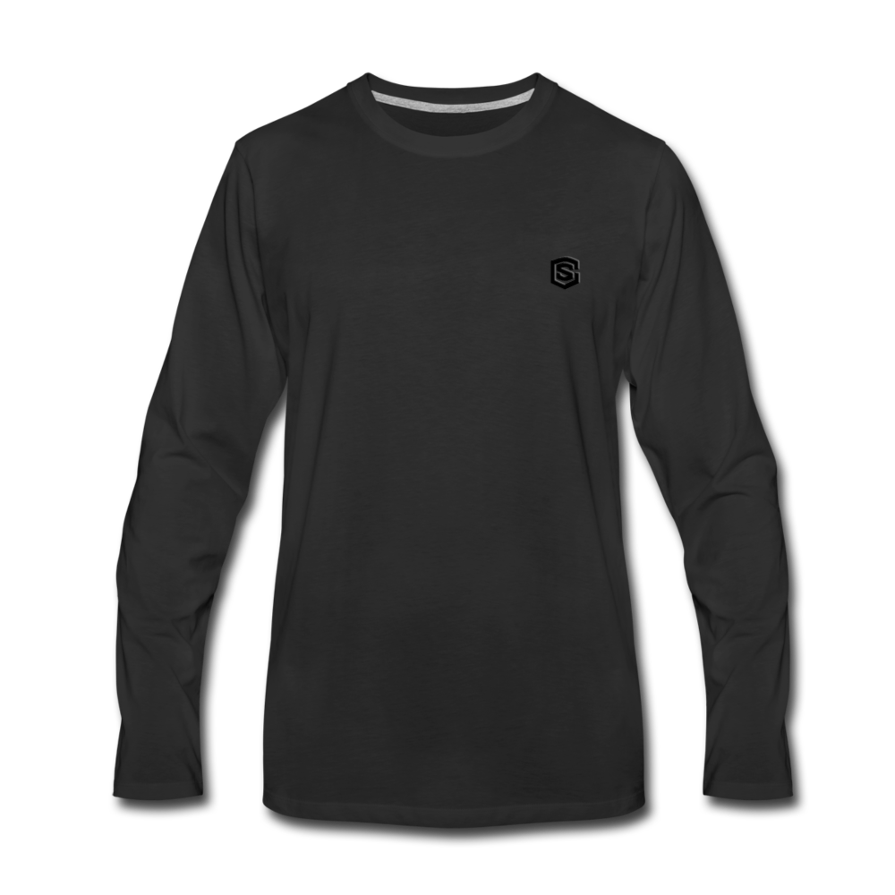 Men's Premium Long Sleeve T-Shirt  WITH BLACK  LOGO - black