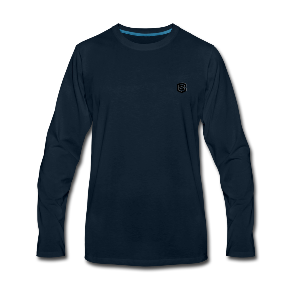 Men's Premium Long Sleeve T-Shirt  WITH BLACK  LOGO - deep navy