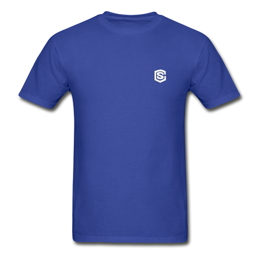 Hanes Adult Tagless T-Shirt  WITH WHITE  LOGO - royal blue