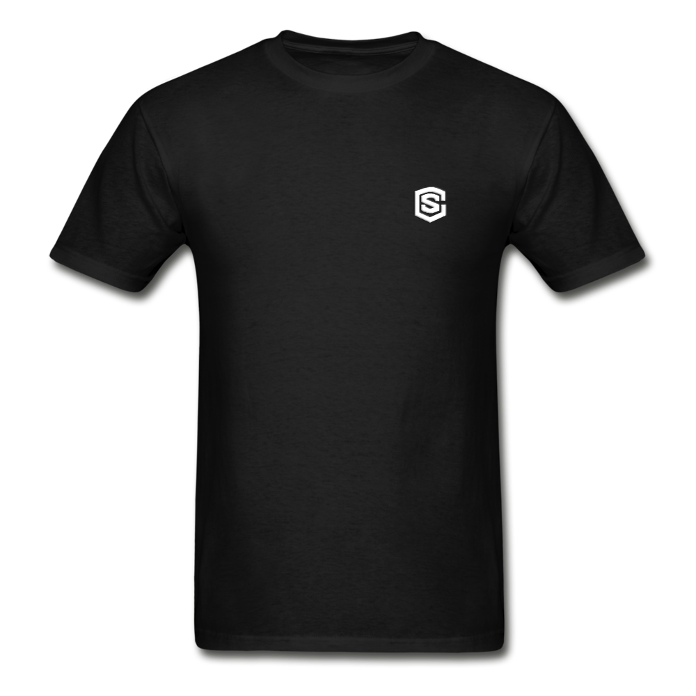 Hanes Adult Tagless T-Shirt  WITH WHITE  LOGO - black