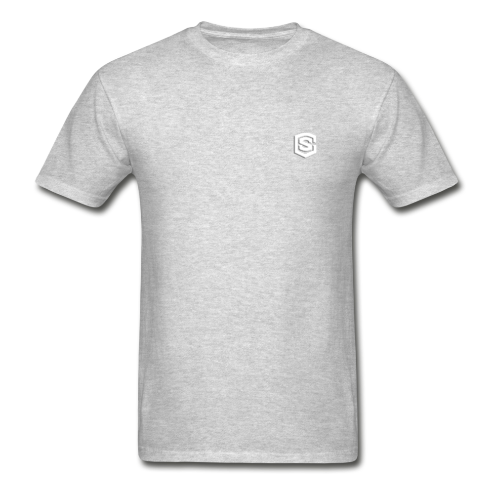 Hanes Adult Tagless T-Shirt  WITH WHITE  LOGO - heather gray