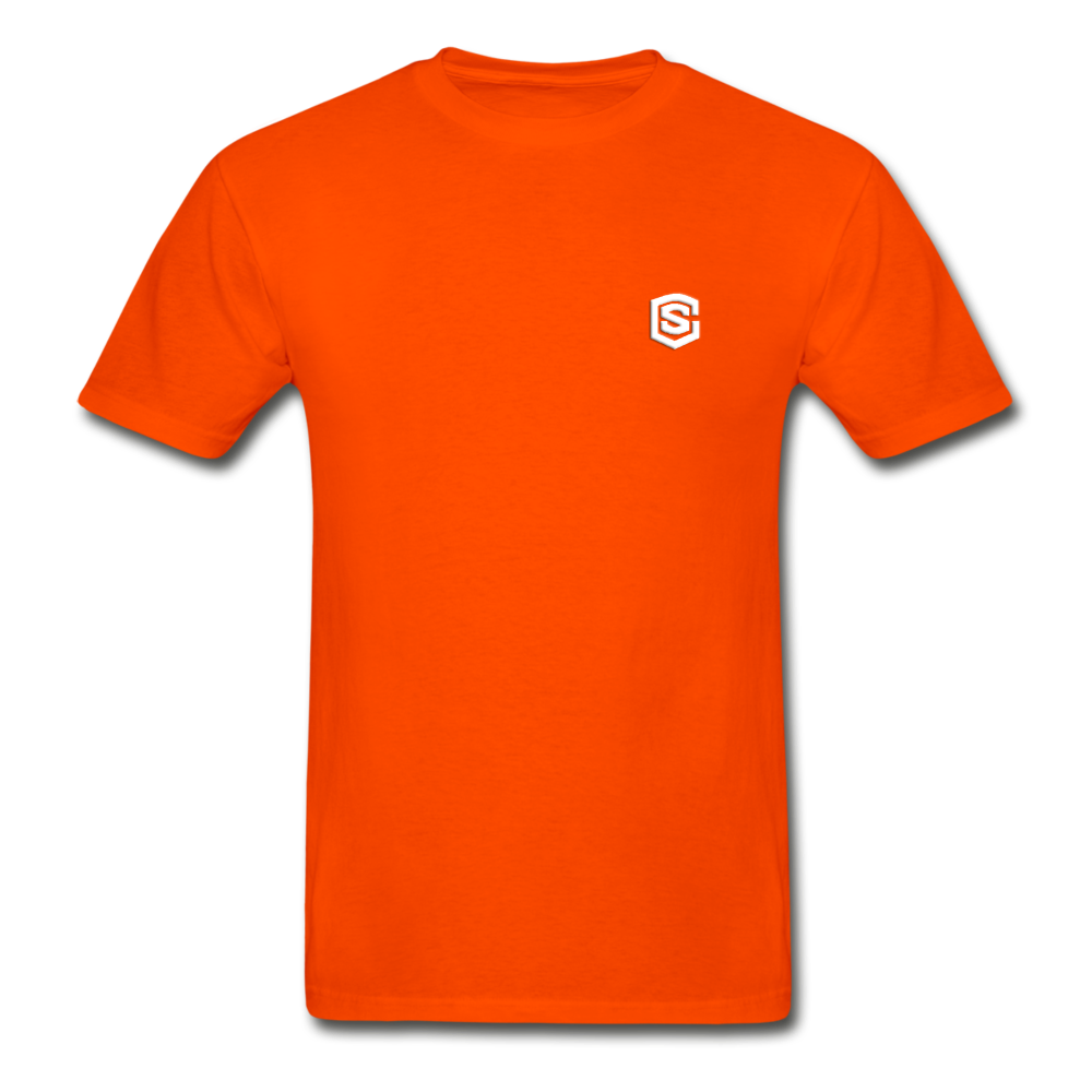 Hanes Adult Tagless T-Shirt  WITH WHITE  LOGO - orange