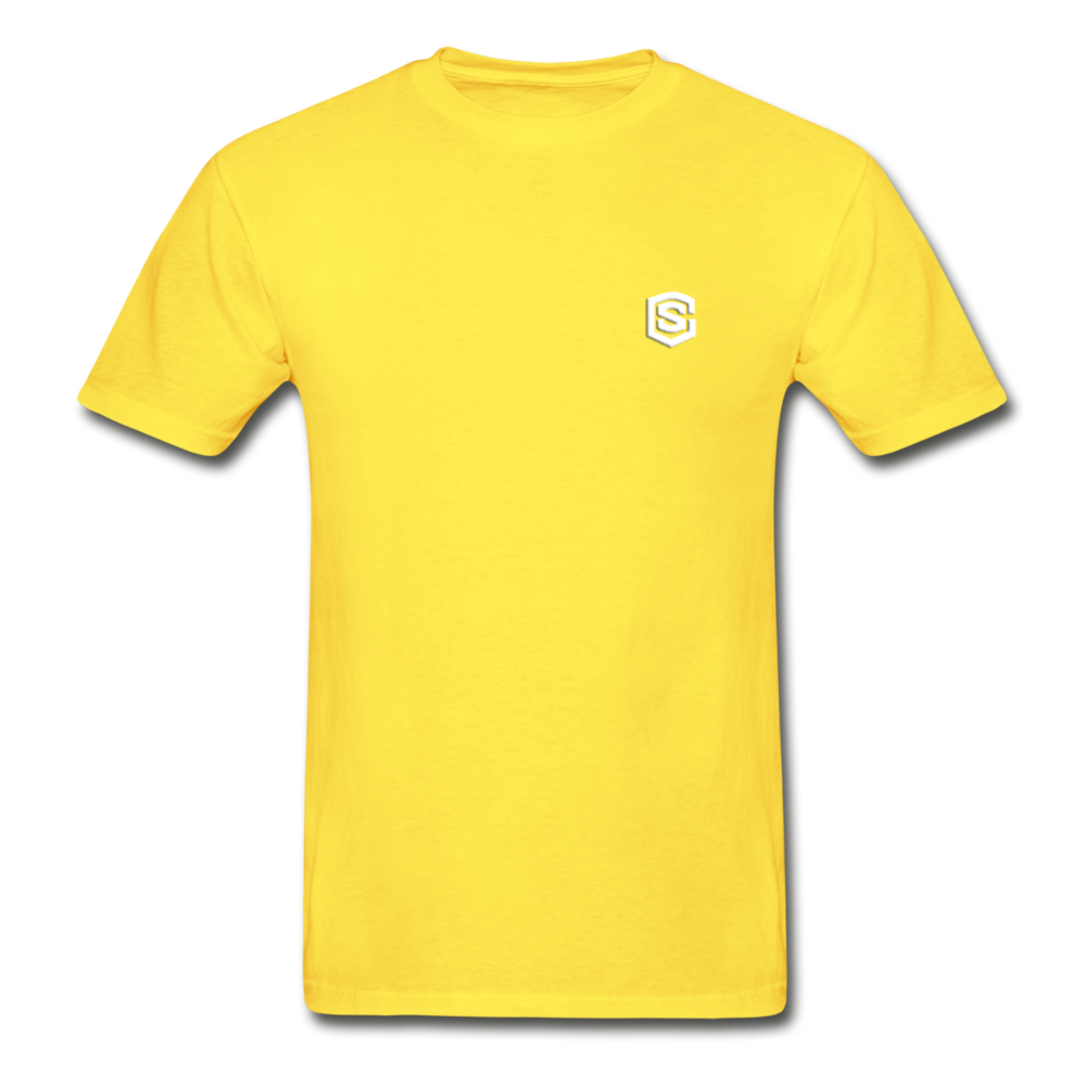 Hanes Adult Tagless T-Shirt  WITH WHITE  LOGO - yellow