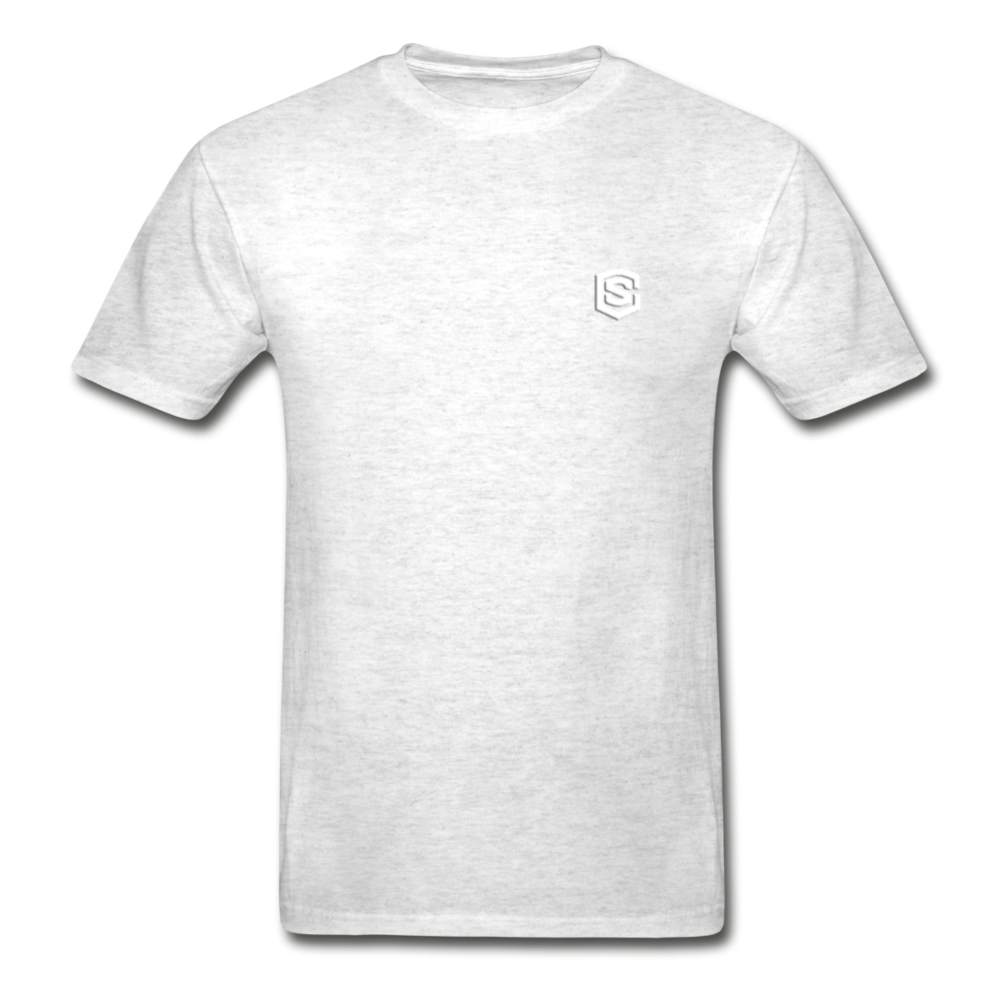 Hanes Adult Tagless T-Shirt  WITH WHITE  LOGO - light heather gray