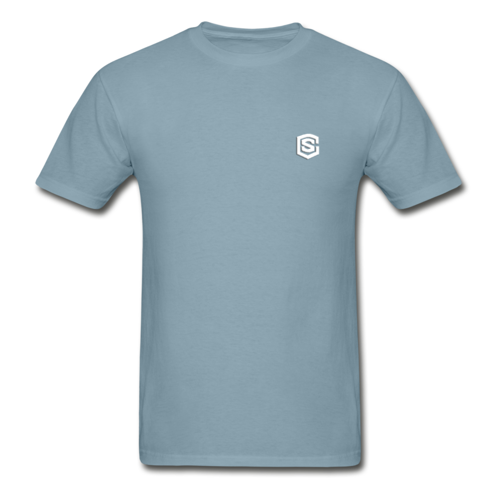 Hanes Adult Tagless T-Shirt  WITH WHITE  LOGO - stonewash blue