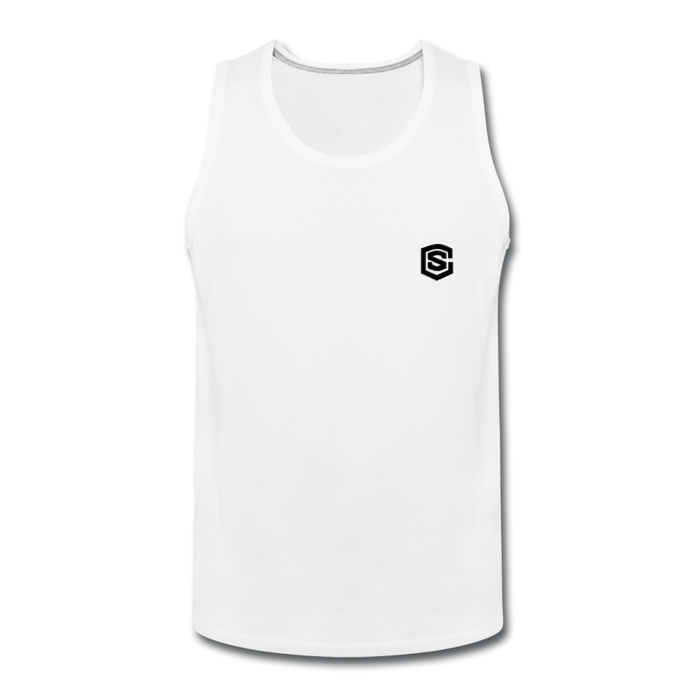 Men’s Premium Tank WITH BLACK LOGO - white