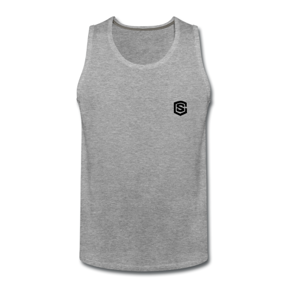 Men’s Premium Tank WITH BLACK LOGO - heather gray
