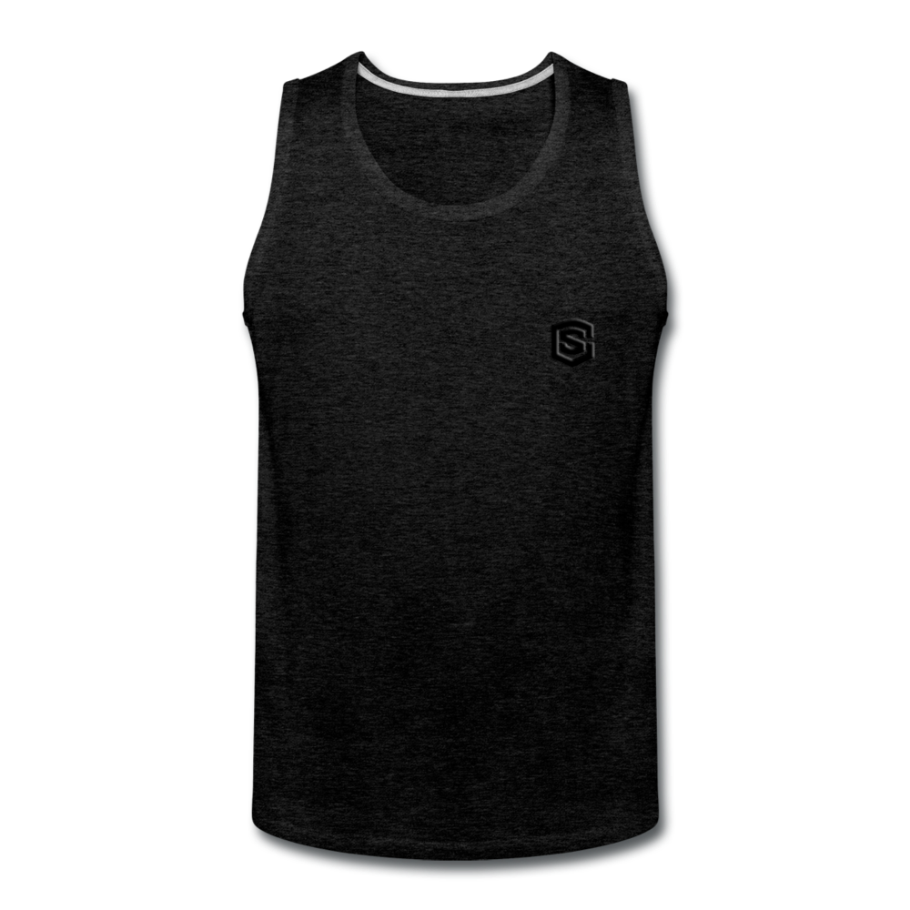 Men’s Premium Tank WITH BLACK LOGO - charcoal gray