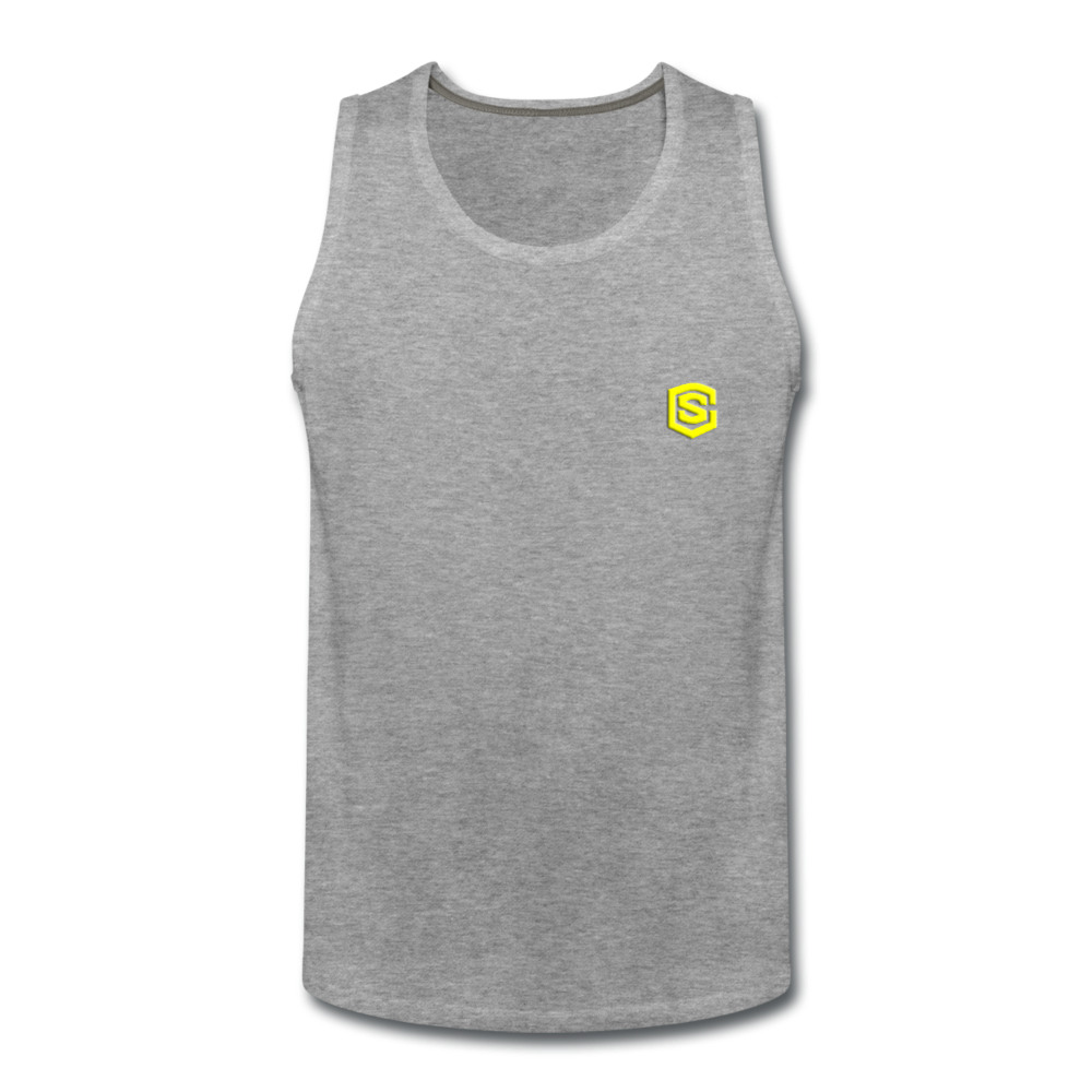 Men’s Premium Tank WITH YELLOW LOGO - heather gray