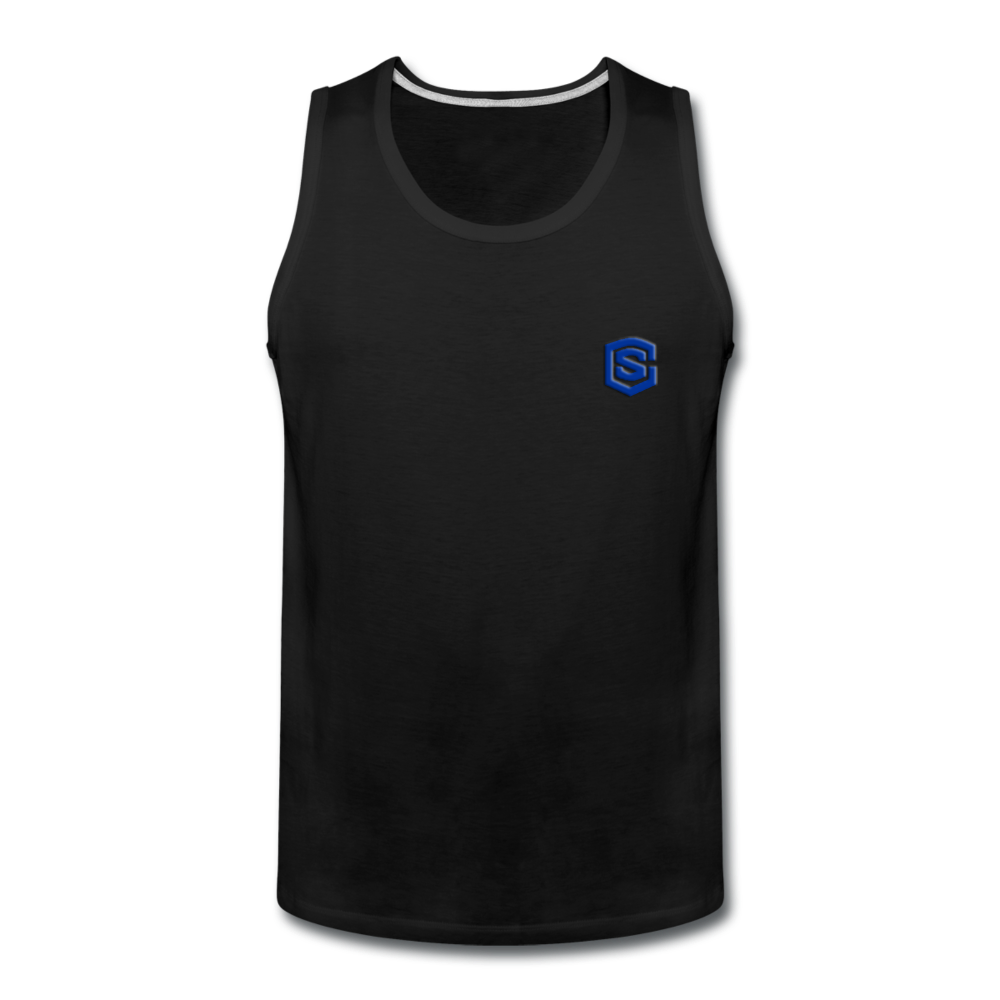 Men’s Premium Tank WITH BLUE LOGO - black