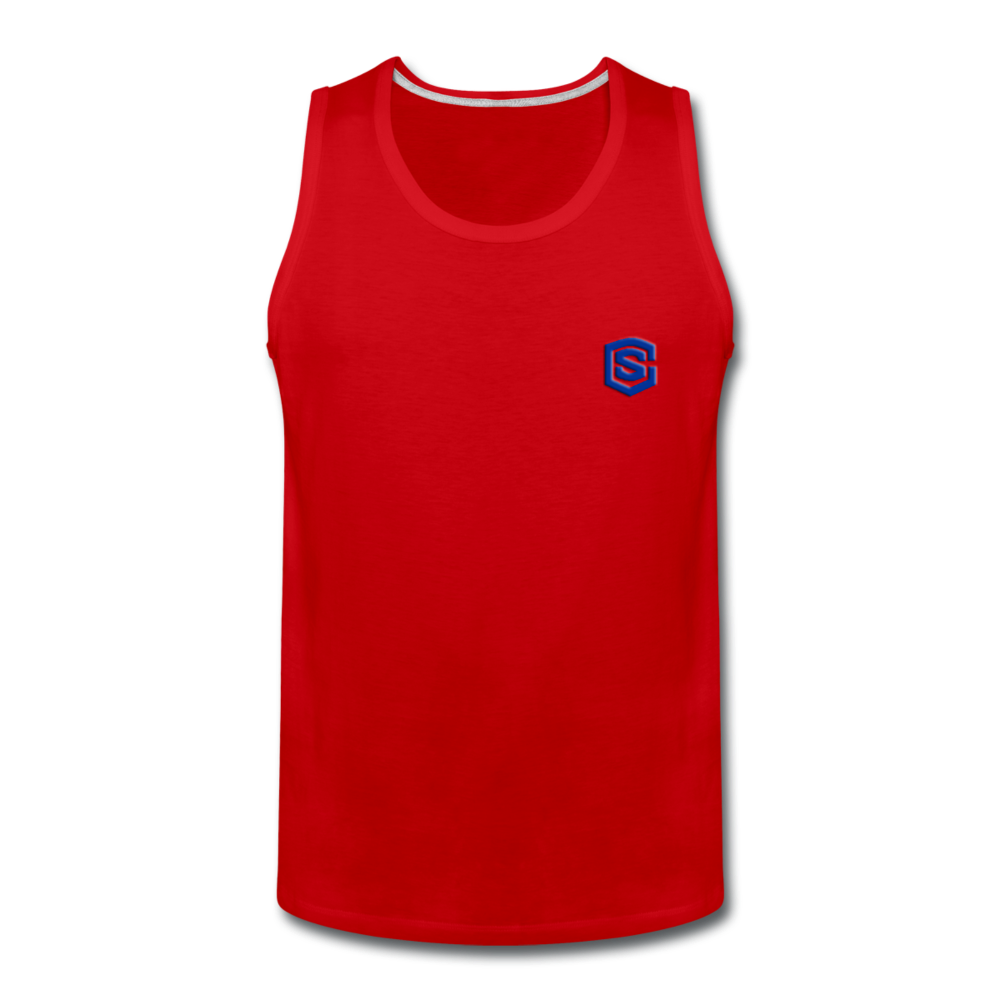 Men’s Premium Tank WITH BLUE LOGO - red