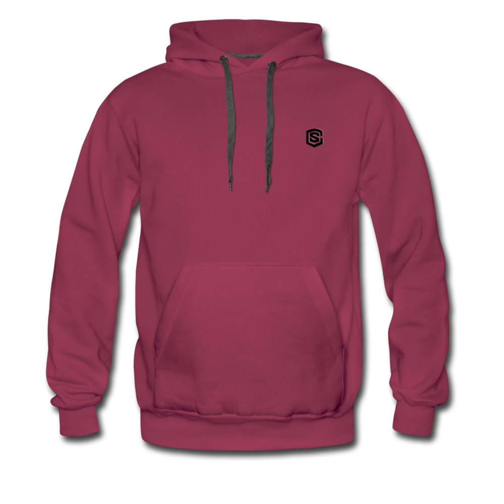 Men’s Premium Hoodie  WITH BLACK  LOGO - burgundy