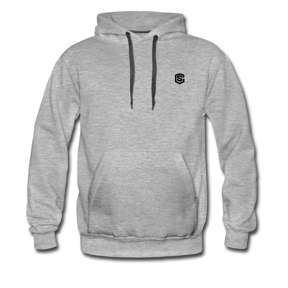 Men’s Premium Hoodie  WITH BLACK  LOGO - heather gray