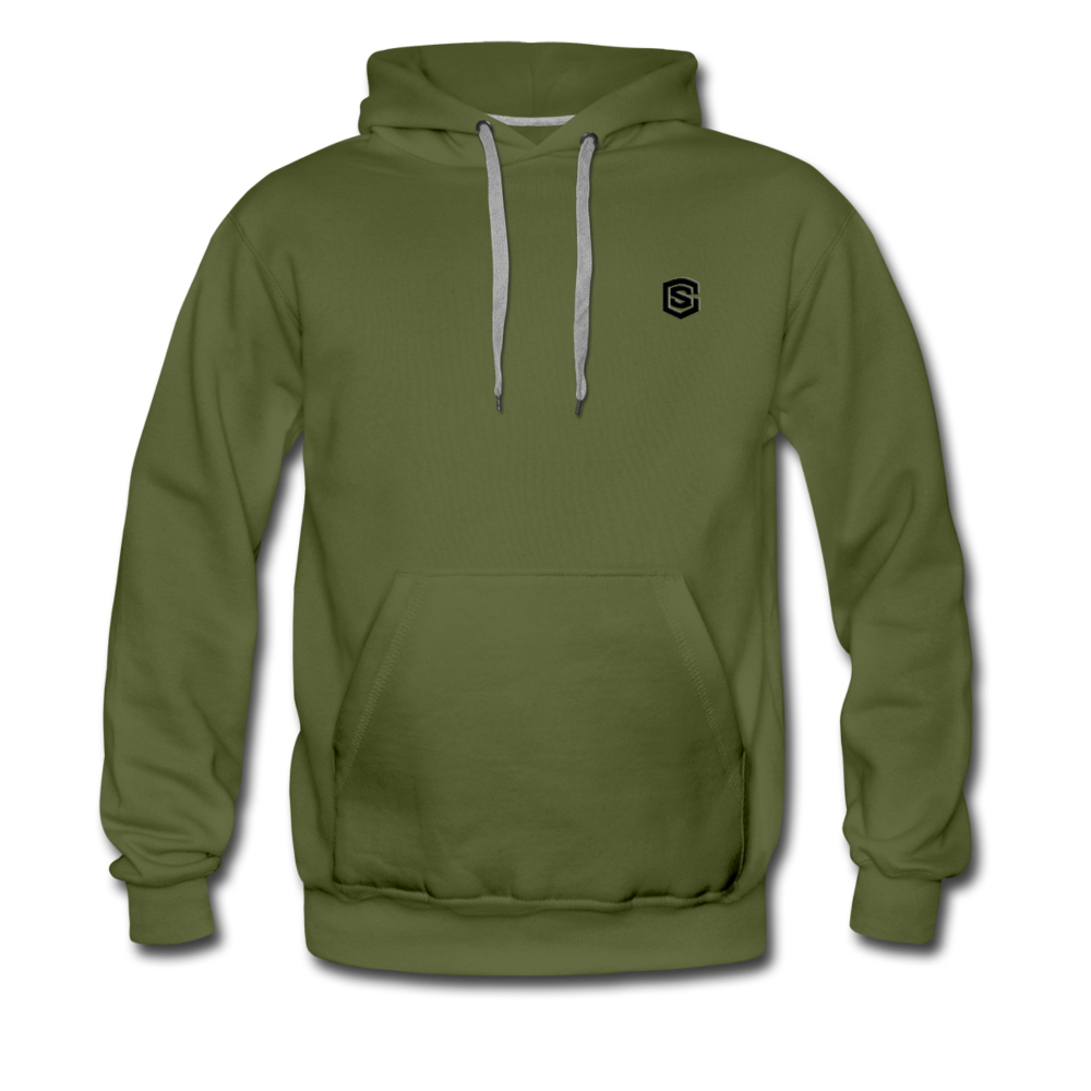 Men’s Premium Hoodie  WITH BLACK  LOGO - olive green