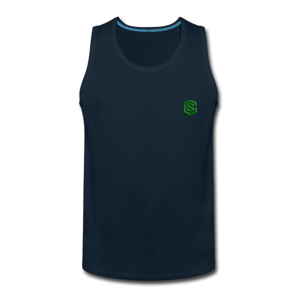Men’s Premium Tank  WITH GREEN  LOGO - deep navy