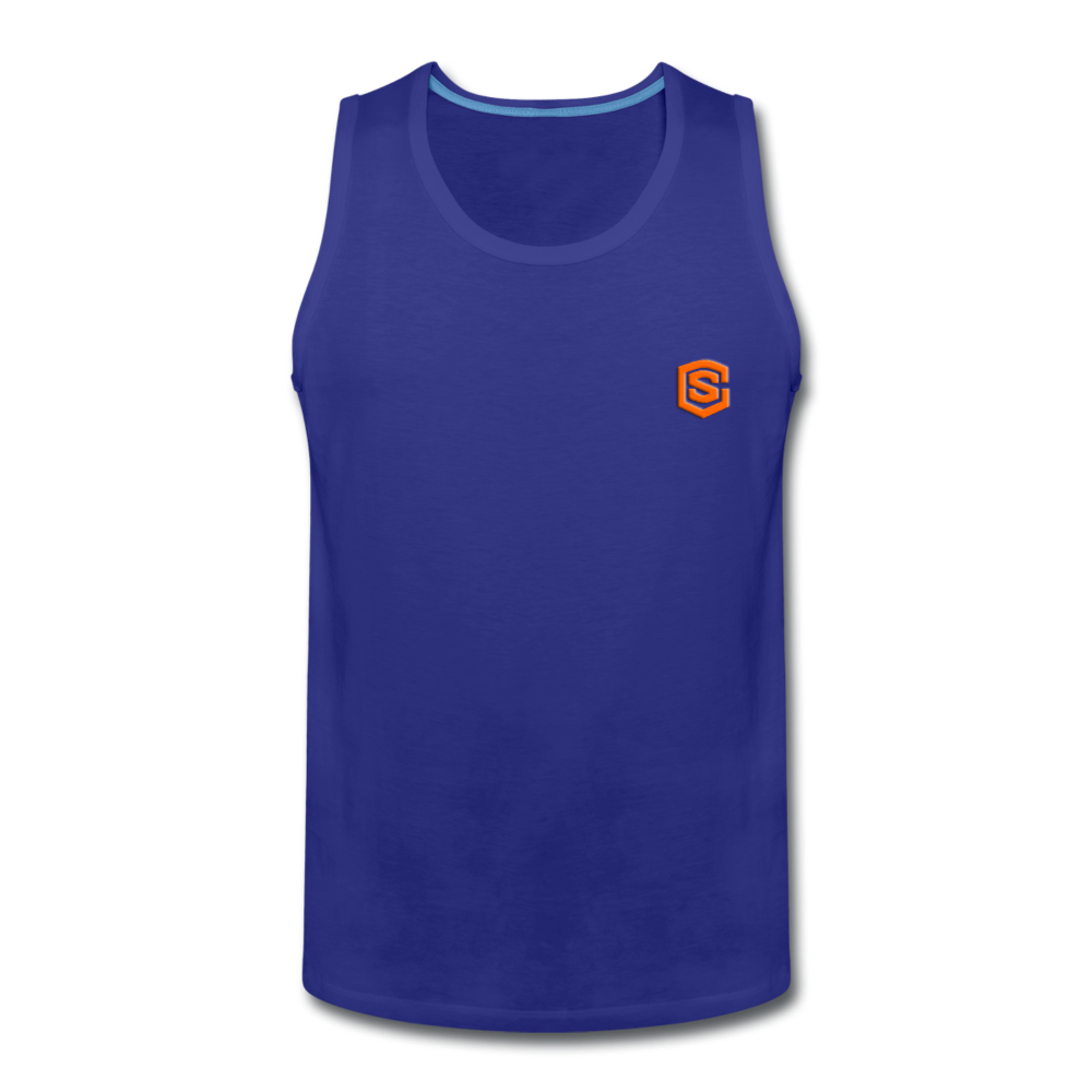 Men’s Premium Tank  WITH ORANGE  LOGO - royal blue