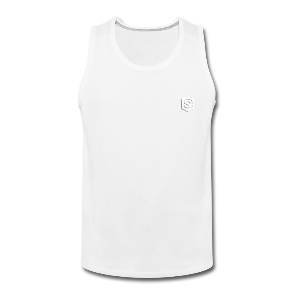 Men’s Premium Tank  WITH  WHITE LOGO - white