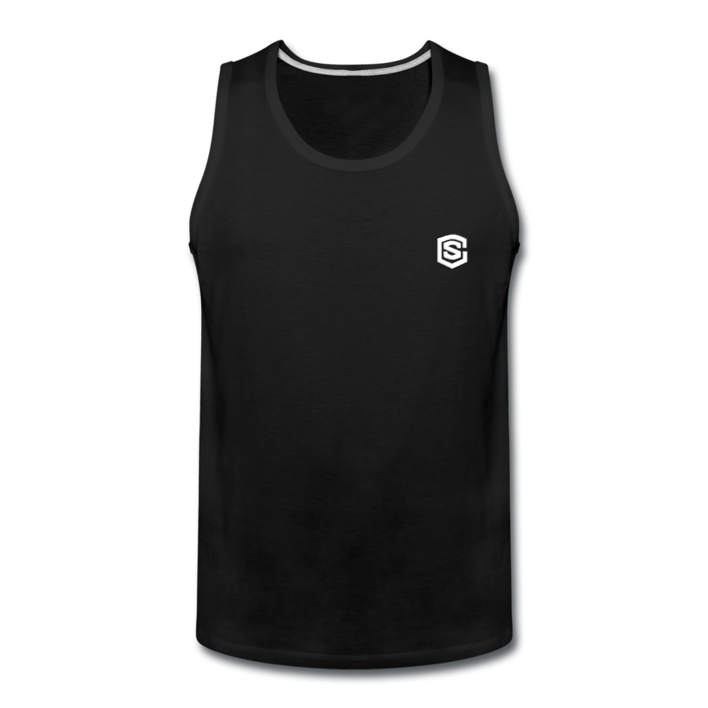 Men’s Premium Tank  WITH  WHITE LOGO - black