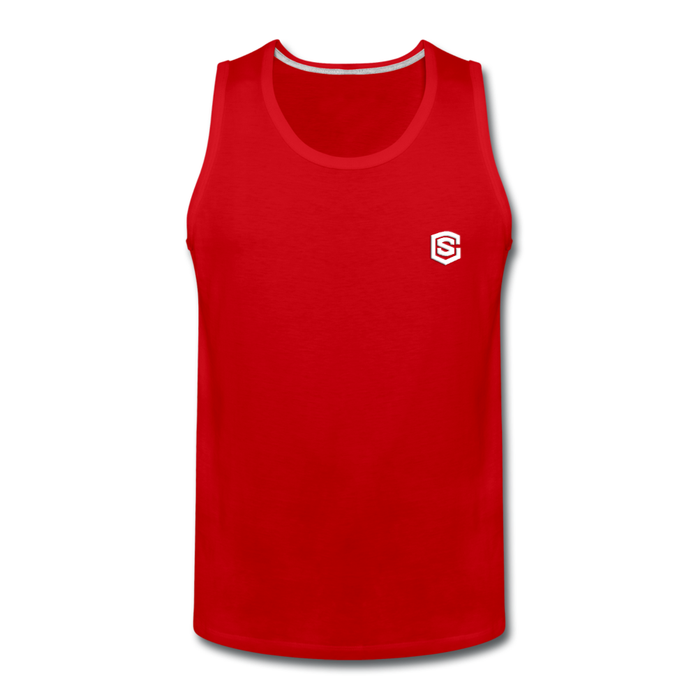 Men’s Premium Tank  WITH  WHITE LOGO - red