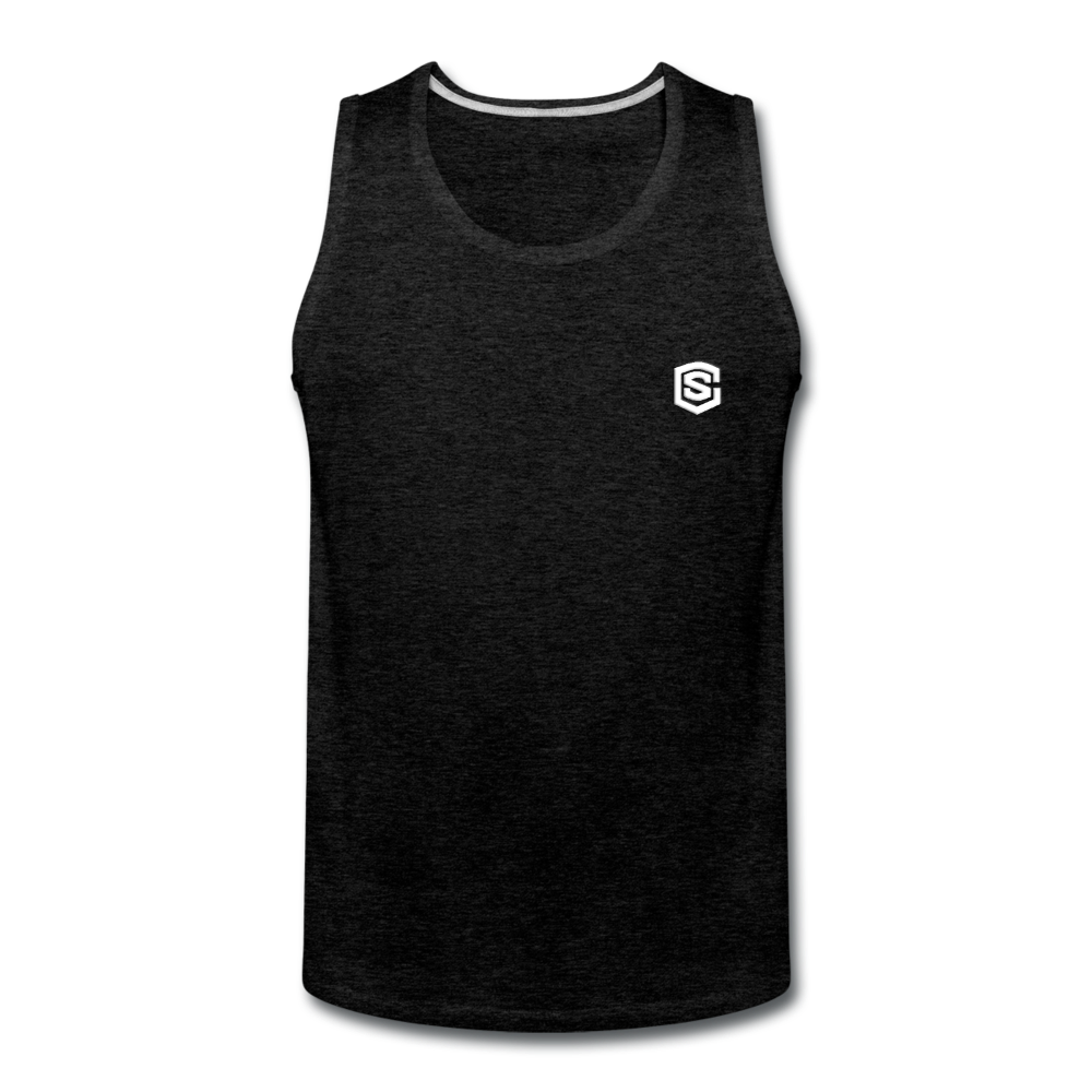 Men’s Premium Tank  WITH  WHITE LOGO - charcoal gray