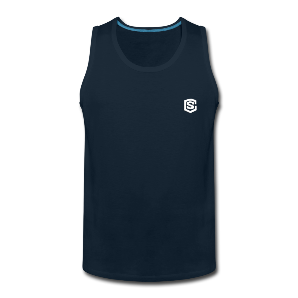 Men’s Premium Tank  WITH  WHITE LOGO - deep navy