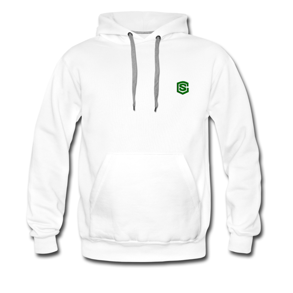 Men’s Premium Hoodie  WITH GREEN  LOGO - white