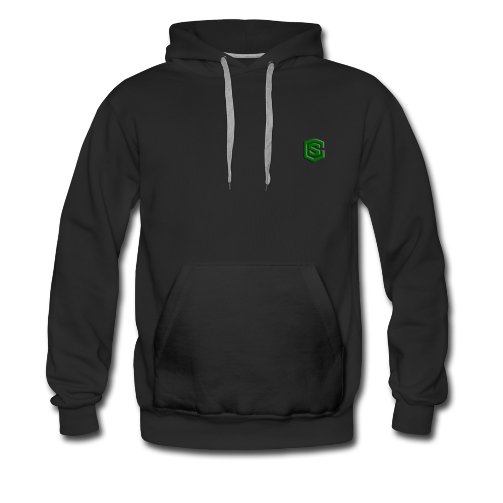Men’s Premium Hoodie  WITH GREEN  LOGO - black