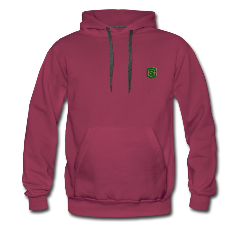 Men’s Premium Hoodie  WITH GREEN  LOGO - burgundy