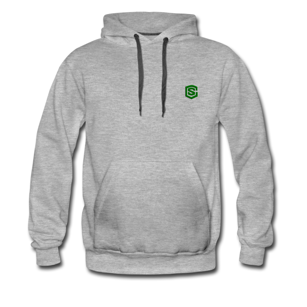 Men’s Premium Hoodie  WITH GREEN  LOGO - heather gray