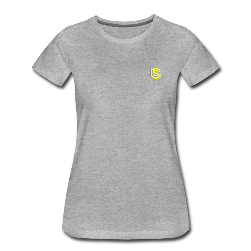 Women’s Premium T-Shirt WITH YELLOW LOGO - heather gray