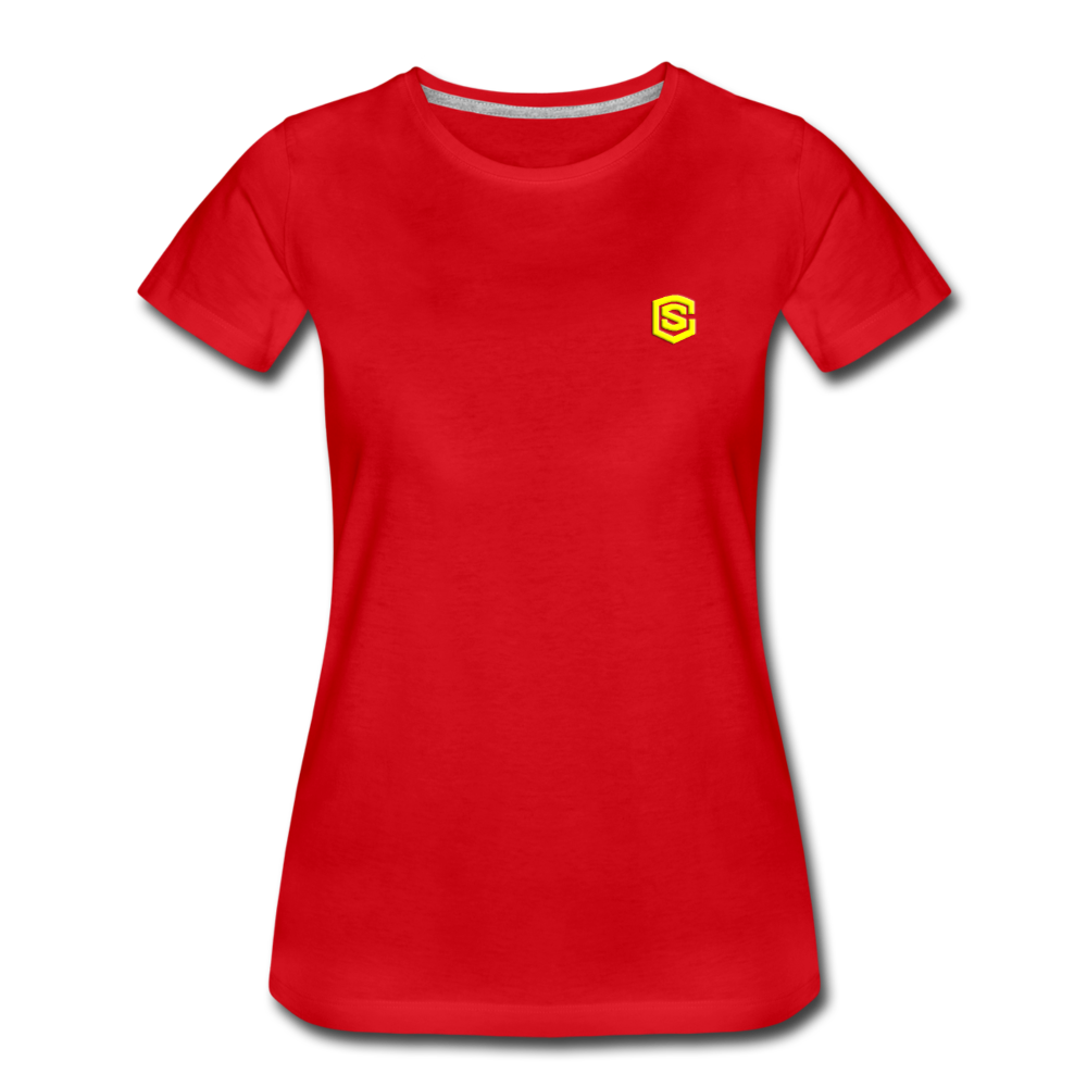 Women’s Premium T-Shirt WITH YELLOW LOGO - red