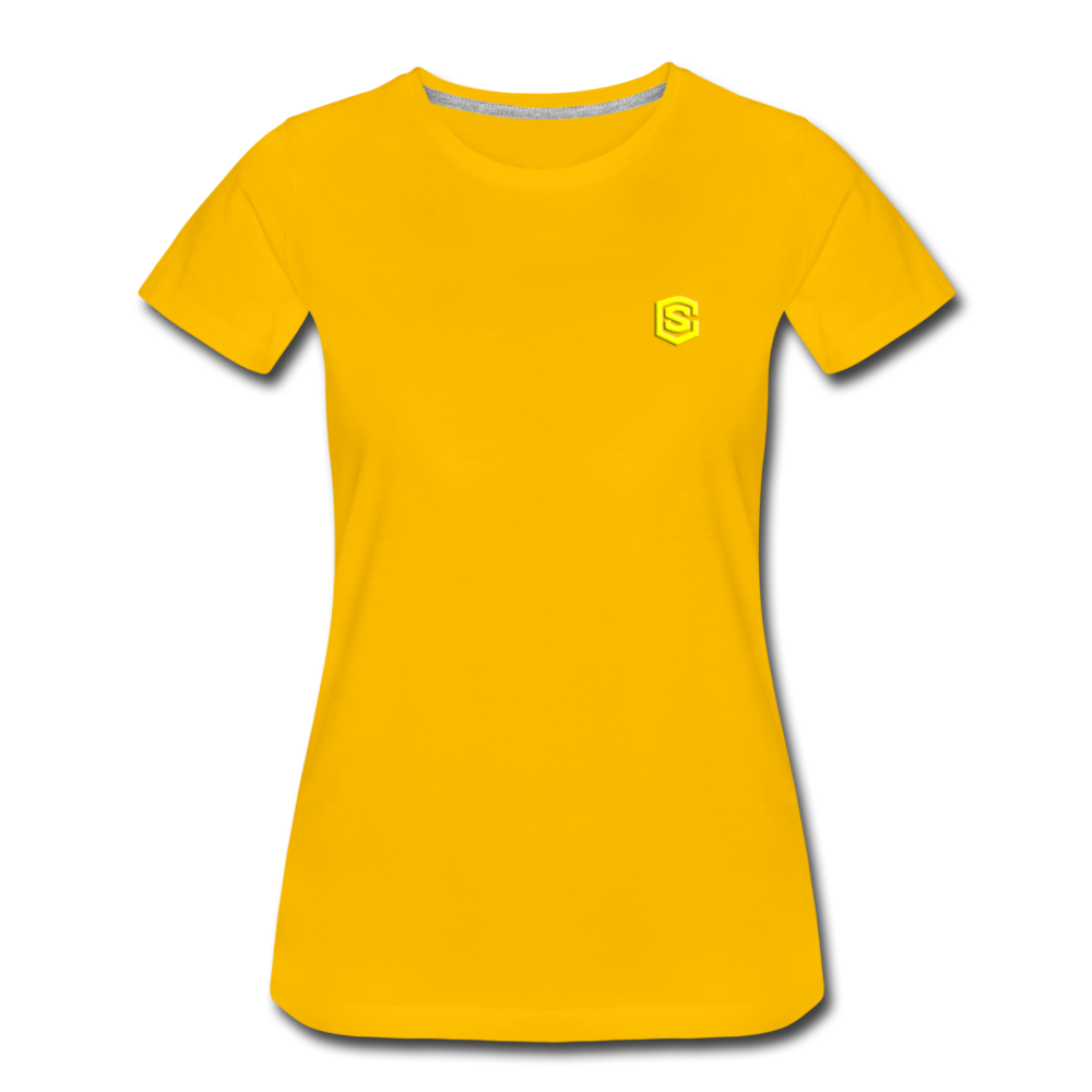 Women’s Premium T-Shirt WITH YELLOW LOGO - sun yellow