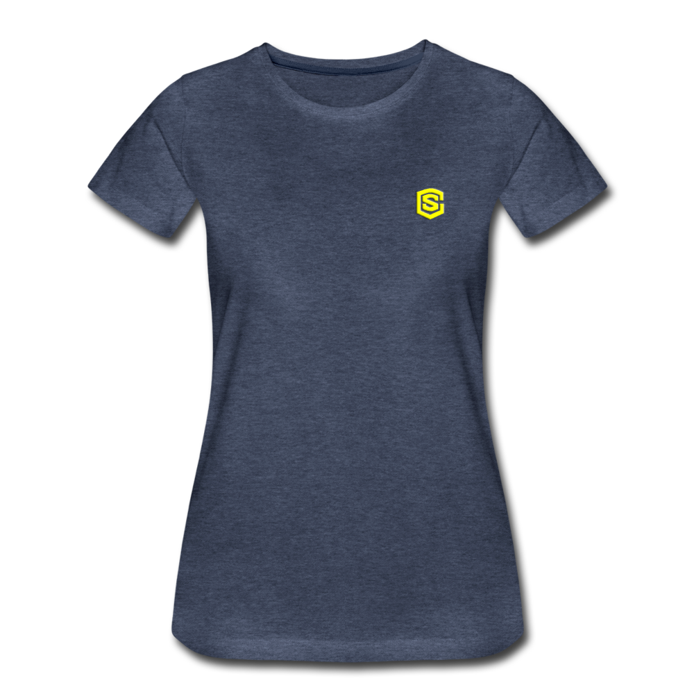 Women’s Premium T-Shirt WITH YELLOW LOGO - heather blue